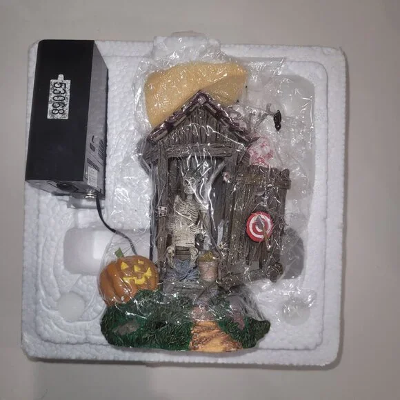 Department 56 Snow Village Halloween Village Accessories Haunted Outhouse 53068 - Picture 6 of 9